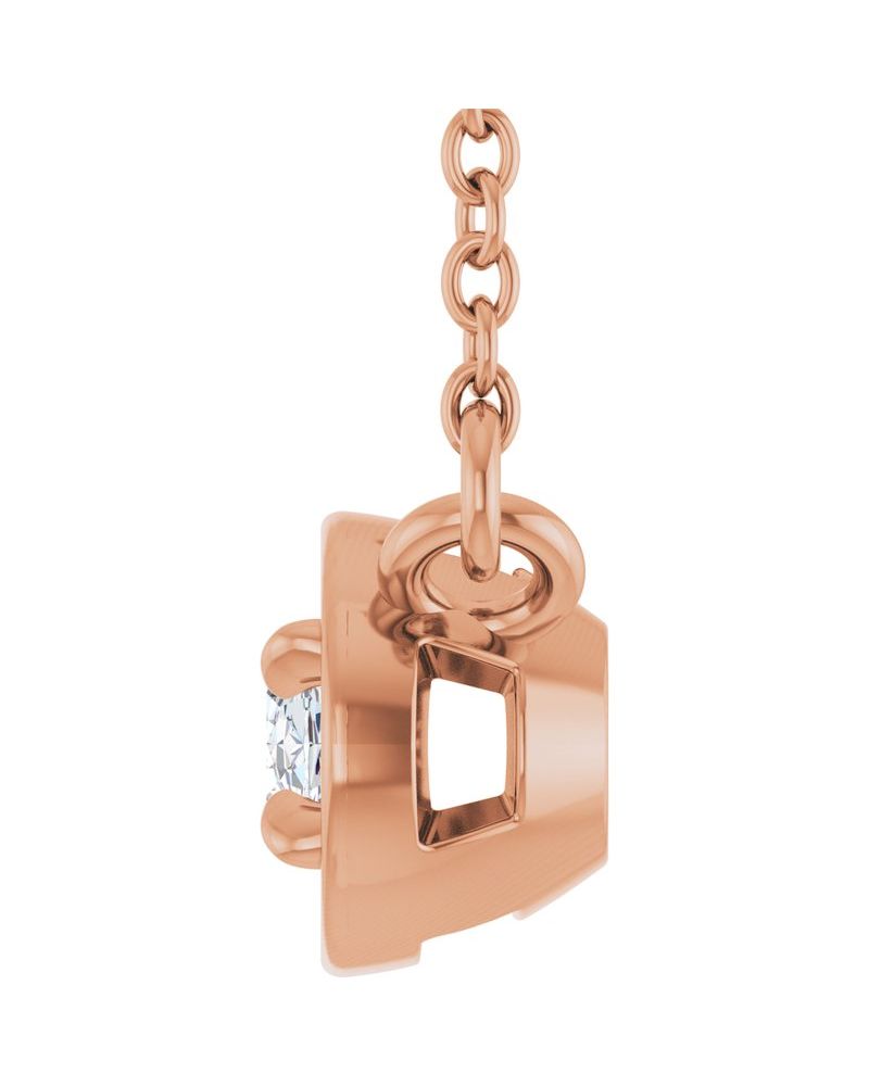 Colar Garras Pontudas Solitário Estilo Bezel em Ouro 14k com Diamantes de Laboratório