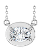 Colar Garras Pontudas Solitário Estilo Bezel em Ouro 14k com Diamantes de Laboratório