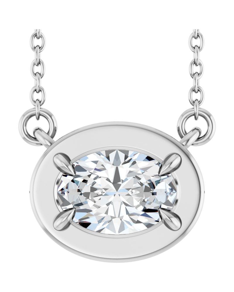 Colar Garras Pontudas Solitário Estilo Bezel em Ouro 14k com Diamantes de Laboratório