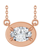 Colar Garras Pontudas Solitário Estilo Bezel em Ouro 14k com Diamantes de Laboratório
