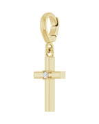 Pingente Cruz Cravejado em Ouro 14k com Diamantes de Laboratório – Modelo 8