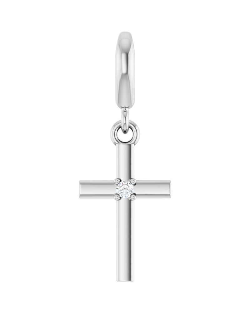 Pingente Cruz Cravejado em Ouro 14k com Diamantes de Laboratório – Modelo 8