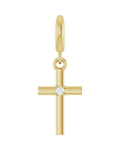 Pingente Cruz Cravejado em Ouro 14k com Diamantes de Laboratório – Modelo 8
