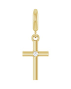 Pingente Cruz Cravejado em Ouro 14k com Diamantes de Laboratório – Modelo 8