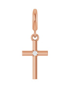 Pingente Cruz Cravejado em Ouro 14k com Diamantes de Laboratório – Modelo 8