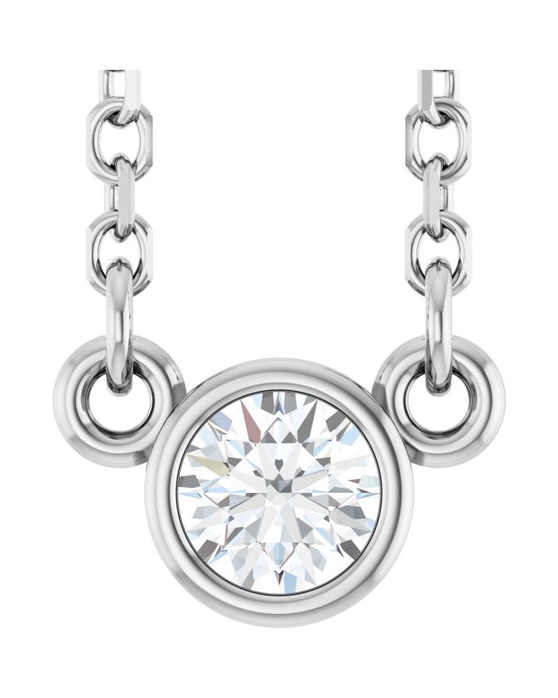 Colar Solitário Pedra do Mês Infantil com Cravação Bezel em Ouro 14k com Diamantes Naturais