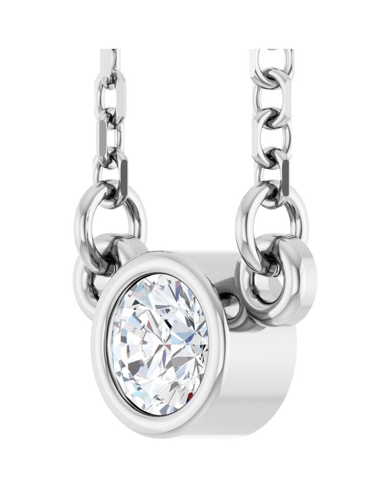Colar Solitário Pedra do Mês Infantil com Cravação Bezel em Ouro 14k com Diamantes Naturais