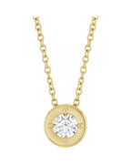 Colar Garras Pontudas Solitário Estilo Bezel em Ouro 14k com Diamantes de Laboratório – Modelo 3