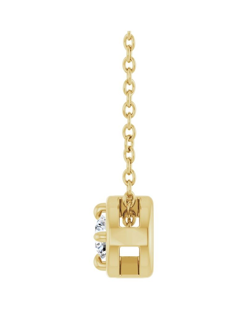 Colar Garras Pontudas Solitário Estilo Bezel em Ouro 14k com Diamantes de Laboratório – Modelo 3