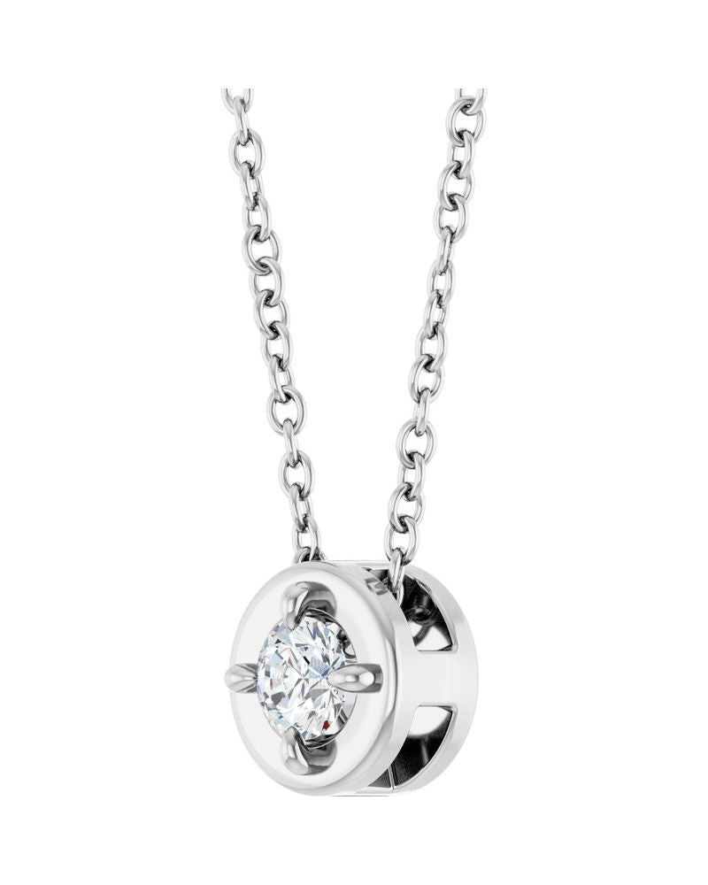 Colar Garras Pontudas Solitário Estilo Bezel em Ouro 14k com Diamantes de Laboratório – Modelo 3