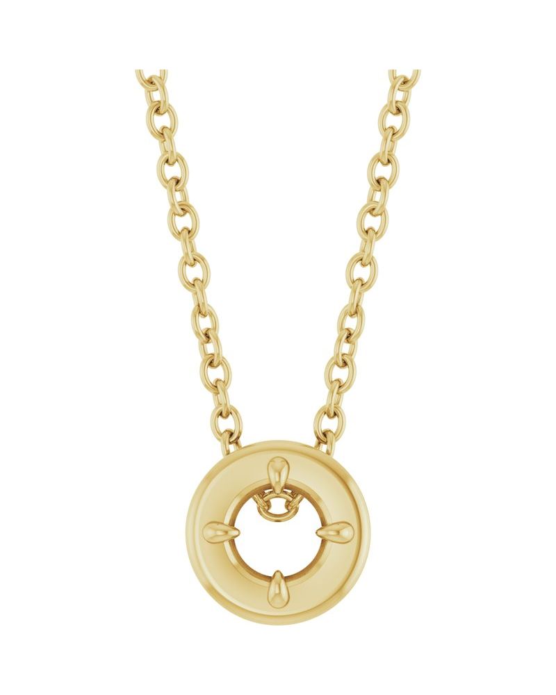 Colar Garras Pontudas Solitário Estilo Bezel em Ouro 14k com Diamantes de Laboratório – Modelo 3