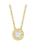 Colar Garras Pontudas Solitário Estilo Bezel em Ouro 14k com Diamantes de Laboratório – Modelo 3