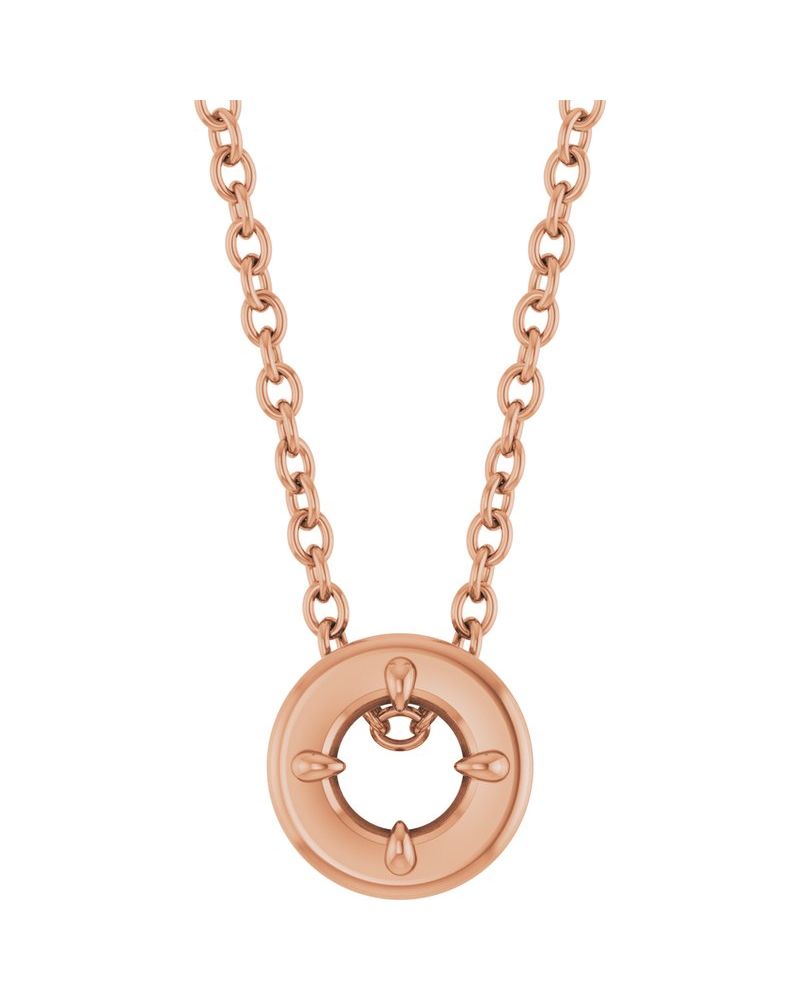 Colar Garras Pontudas Solitário Estilo Bezel em Ouro 14k com Diamantes de Laboratório – Modelo 3