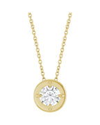 Colar Garras Pontudas Solitário Estilo Bezel em Ouro 14k com Diamantes de Laboratório – Modelo 3