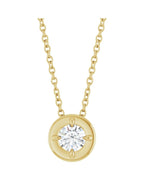 Colar Garras Pontudas Solitário Estilo Bezel em Ouro 14k com Diamantes de Laboratório – Modelo 3