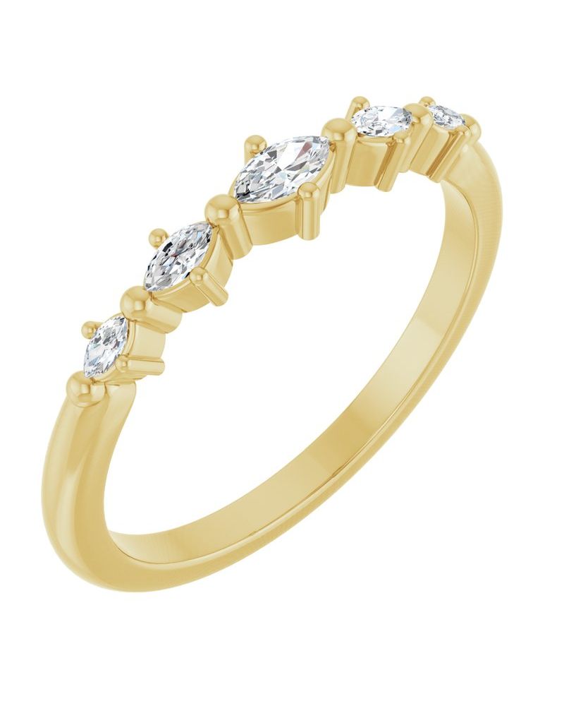 Anel Empilhável em Ouro 14k com Diamantes de Laboratório – Modelo 7