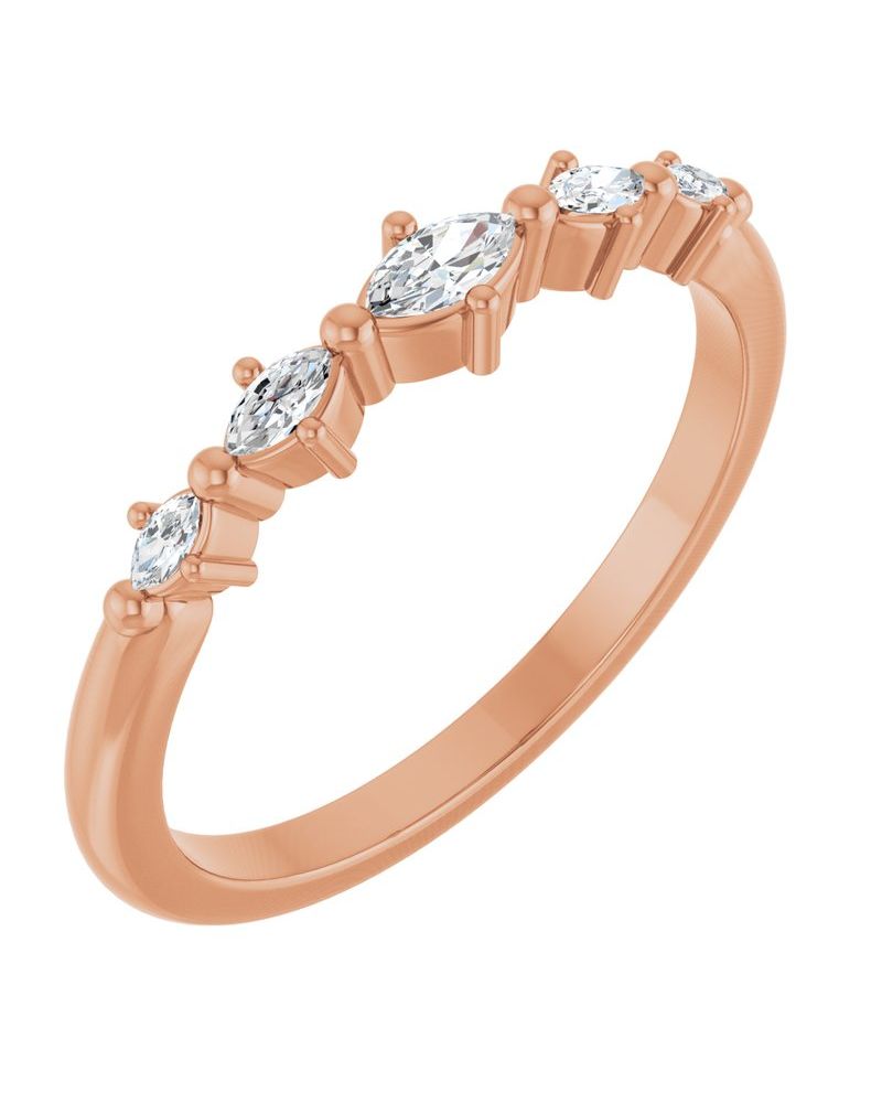 Anel Empilhável em Ouro 14k com Diamantes de Laboratório – Modelo 7