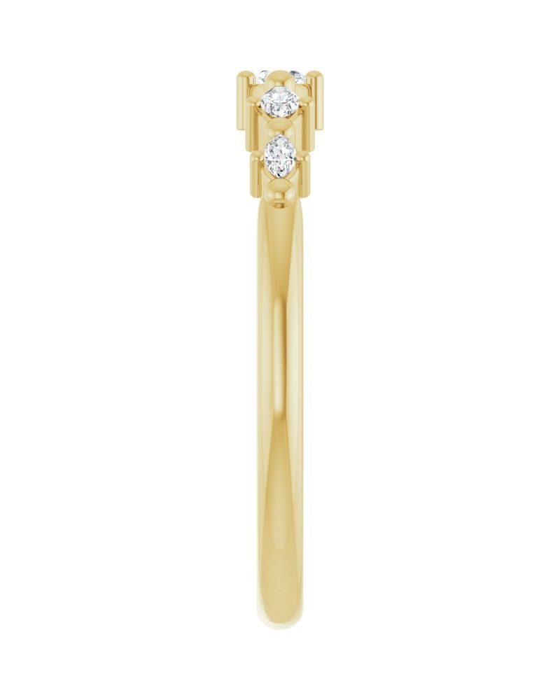 Anel Empilhável em Ouro 14k com Diamantes de Laboratório – Modelo 7