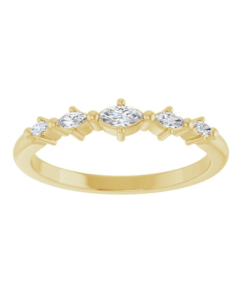 Anel Empilhável em Ouro 14k com Diamantes de Laboratório – Modelo 7