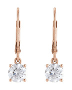 Brinco Redondo Quatro Garras Pendente em Ouro 14k com Diamantes Naturais