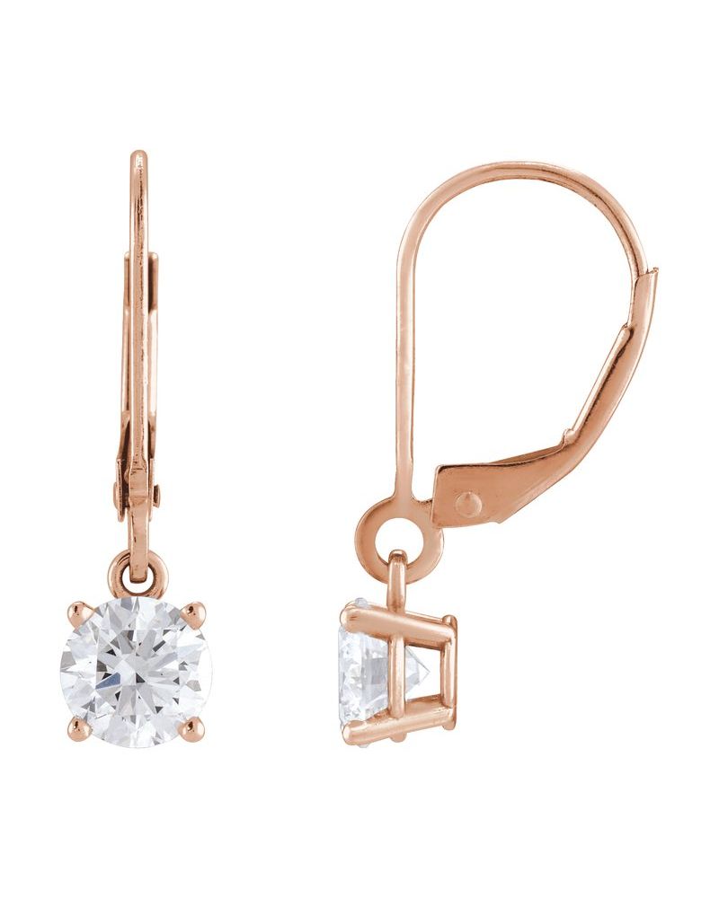 Brinco Redondo Quatro Garras Pendente em Ouro 14k com Diamantes Naturais
