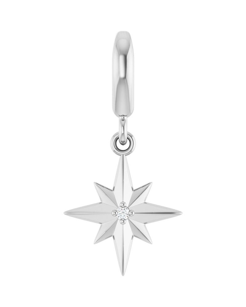 Pingente Estrela Cravejado em Ouro 14k com Diamantes de Laboratório