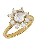 Anel Cluster em Ouro 14k com Diamantes Naturais – Modelo 9