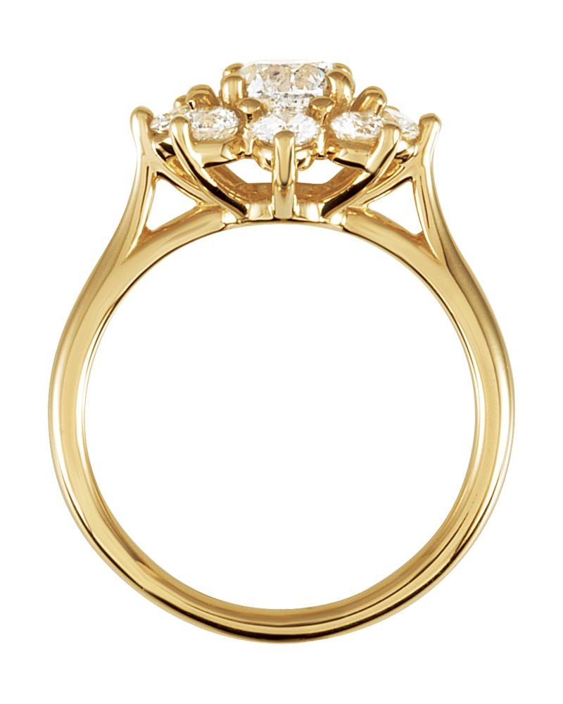 Anel Cluster em Ouro 14k com Diamantes Naturais – Modelo 9