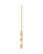 Colar Cruz Horizontal Cravejado em Ouro 14k com Diamantes de Laboratório – Modelo 2
