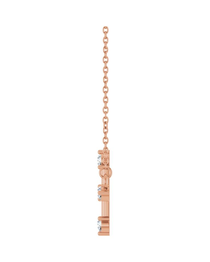 Colar Cruz Horizontal Cravejado em Ouro 14k com Diamantes de Laboratório – Modelo 2