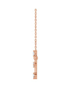 Colar Cruz Horizontal Cravejado em Ouro 14k com Diamantes de Laboratório – Modelo 2