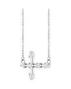 Colar Cruz Horizontal Cravejado em Ouro 14k com Diamantes de Laboratório – Modelo 2