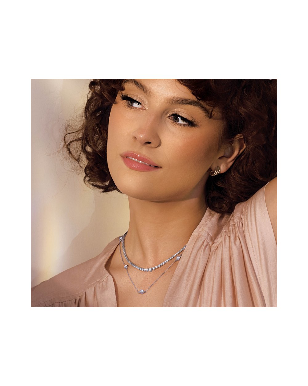 Colar Três Pontos de Luz em Ouro 14k com Diamantes de Laboratório