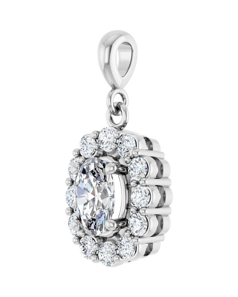 Pingente Halo em Ouro 14k com Diamantes de Laboratório – Modelo 5