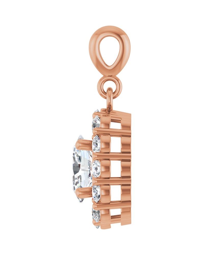 Pingente Halo em Ouro 14k com Diamantes de Laboratório – Modelo 5