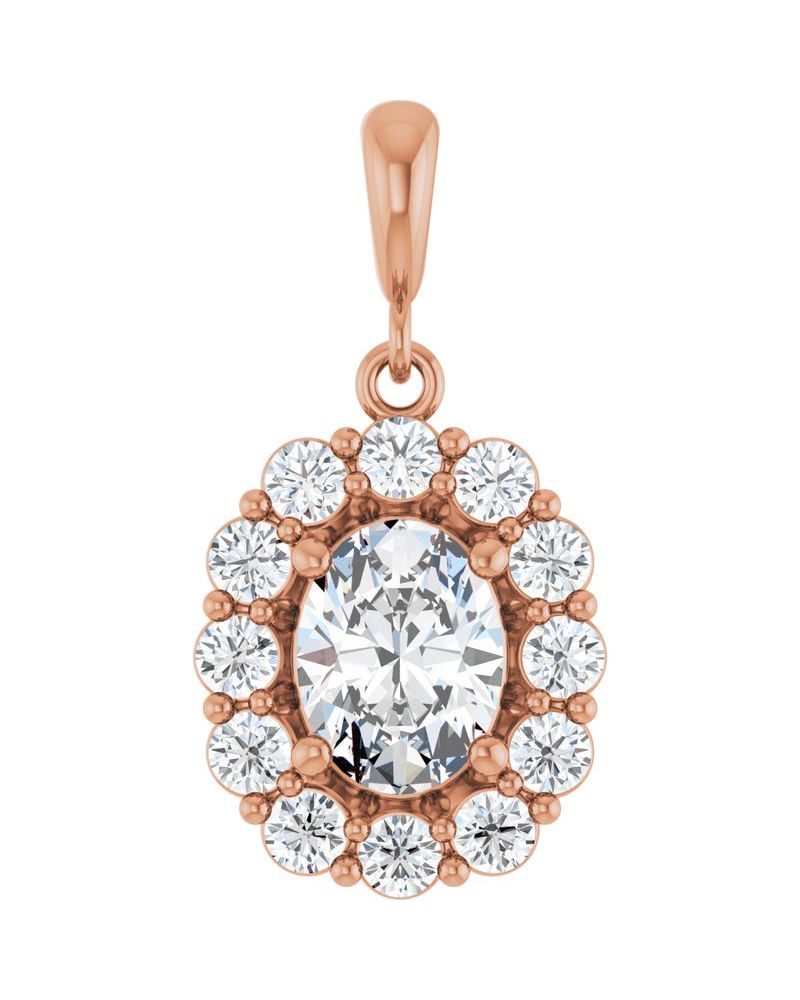 Pingente Halo em Ouro 14k com Diamantes de Laboratório – Modelo 5