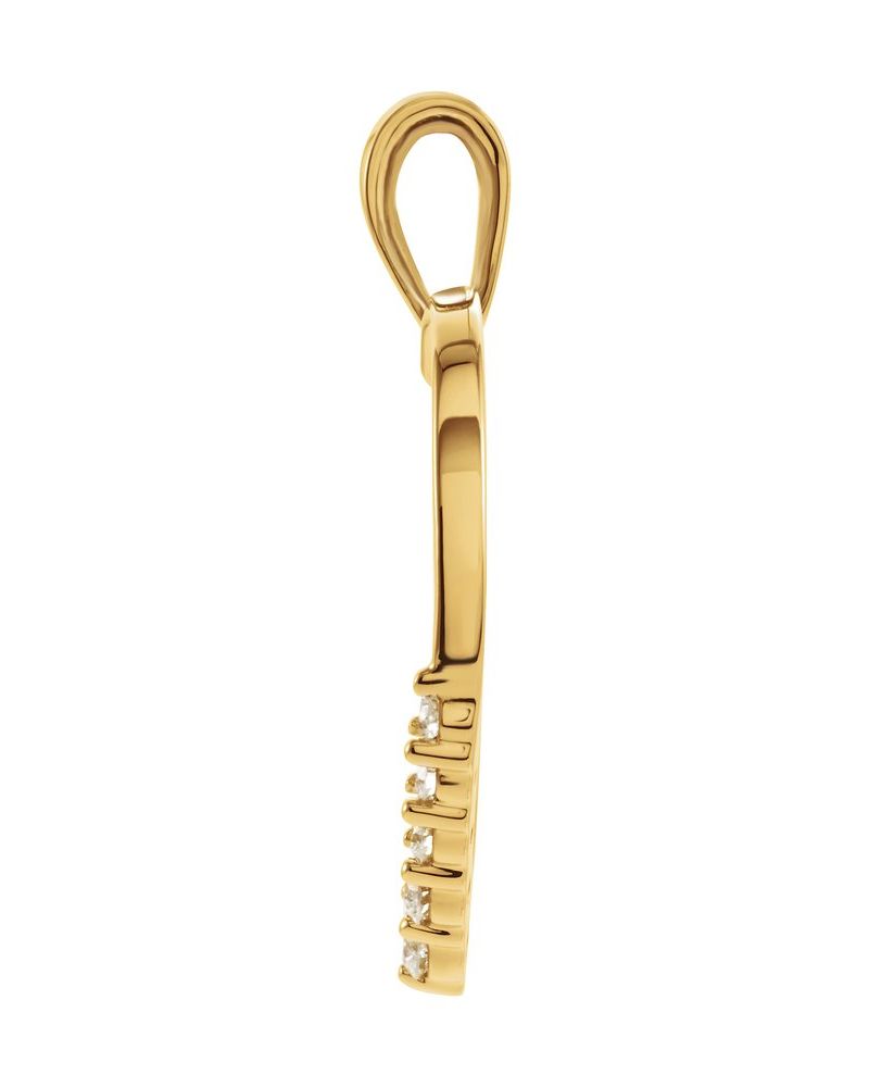 Pingente Trajetória Coração em Ouro 14k com Diamantes Naturais – Modelo 3