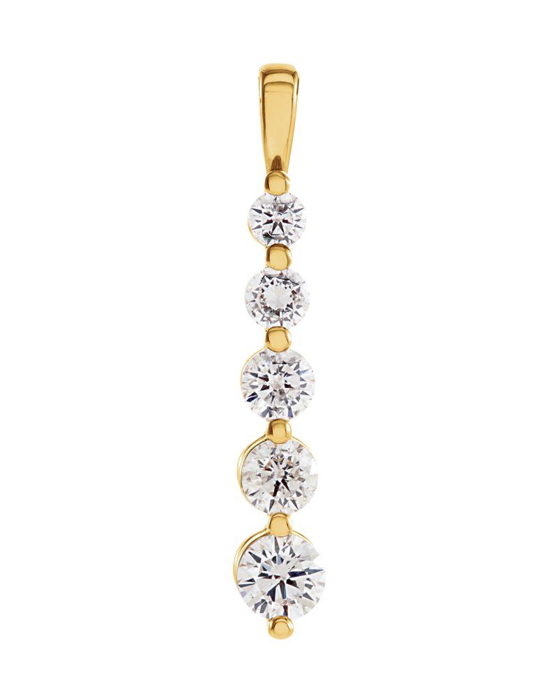 Pingente Trajetória Degradê em Ouro 14k com Diamantes Naturais – Modelo 3