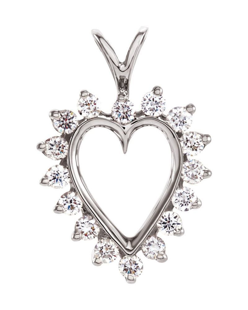 Pingente Coração em Ouro 14k com Diamantes Naturais – Modelo 11