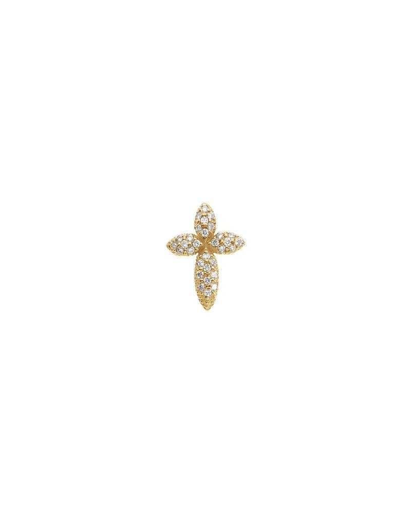 Pingente Cruz em Ouro 14k com Diamantes Naturais – Modelo 26
