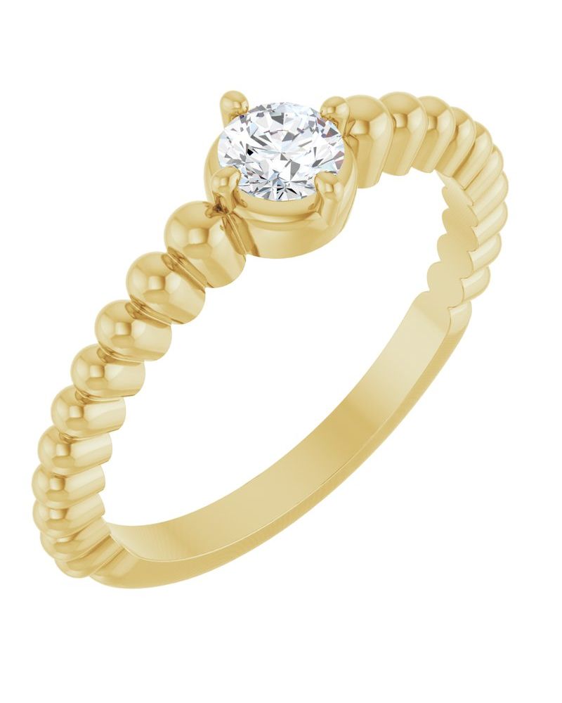 Anel Bolinha Degradê em Ouro 14k com Diamantes Naturais