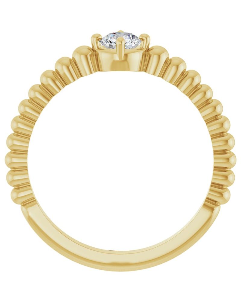 Anel Bolinha Degradê em Ouro 14k com Diamantes Naturais