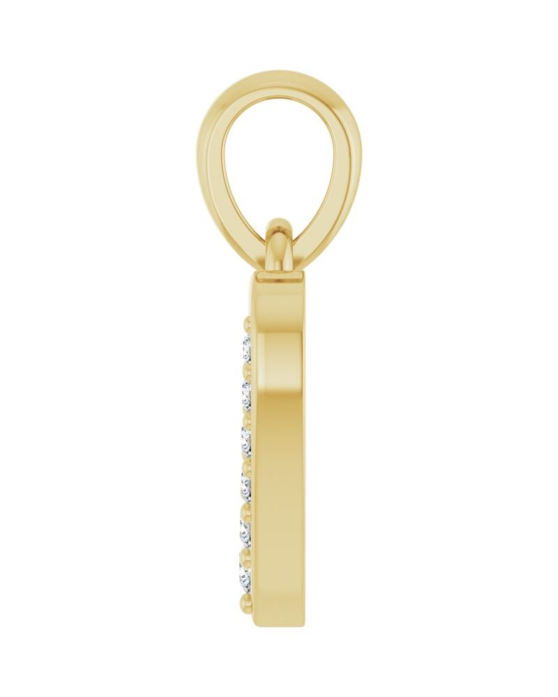 Pingente Coração Cravejado em Ouro 14k com Diamantes de Laboratório – Modelo 2