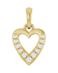 Pingente Coração Cravejado em Ouro 14k com Diamantes de Laboratório – Modelo 2