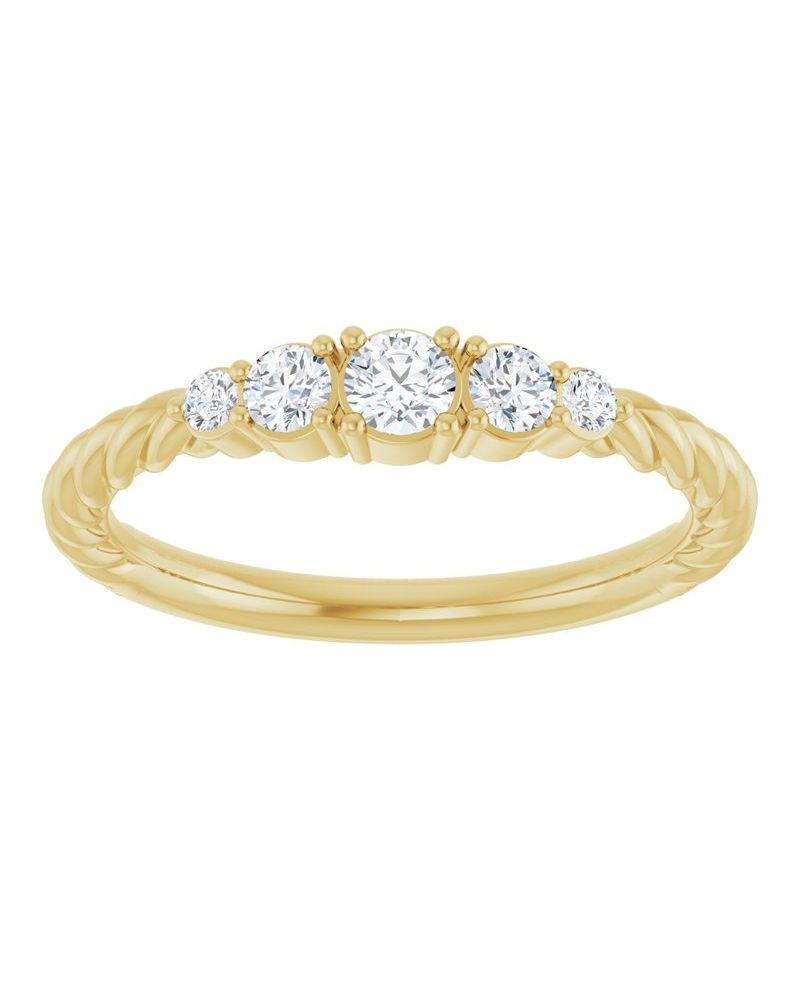 Anel Família Empilhável em Ouro 14k com Diamantes de Laboratório – Modelo 3
