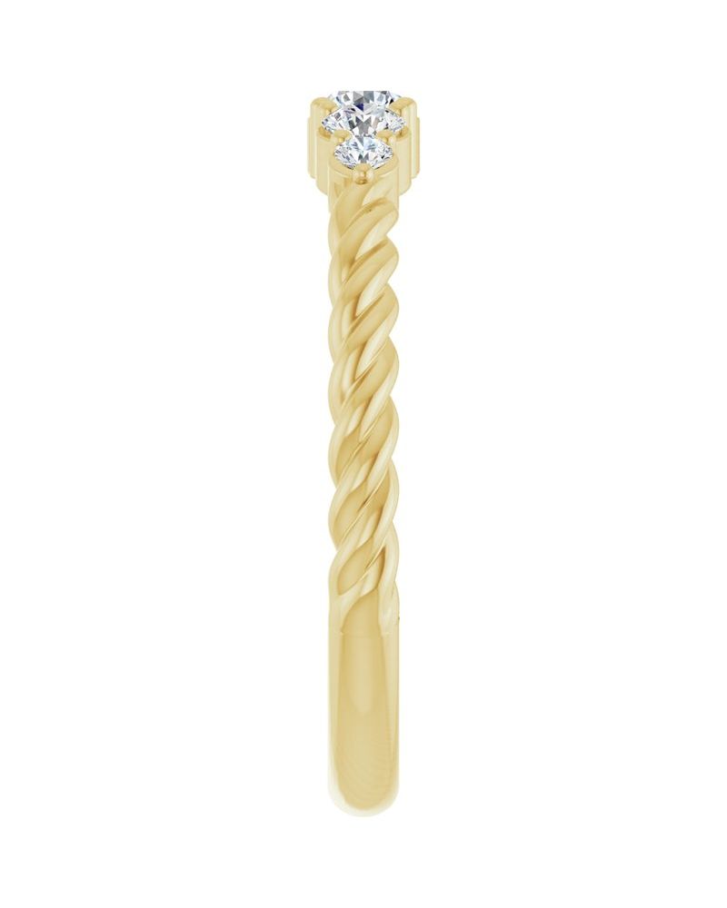 Anel Família Empilhável em Ouro 14k com Diamantes de Laboratório – Modelo 3