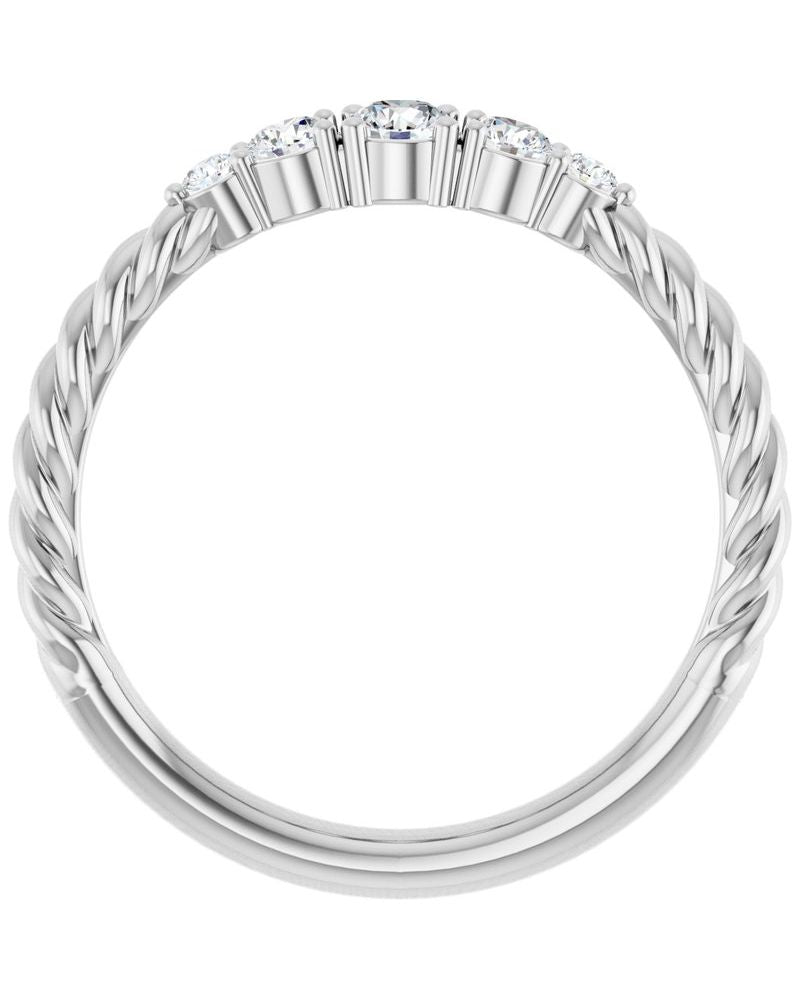 Anel Família Empilhável em Ouro 14k com Diamantes de Laboratório – Modelo 3