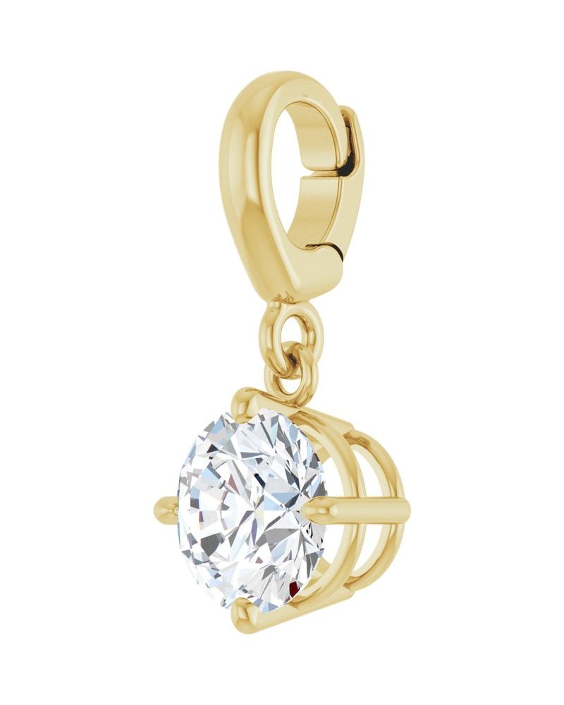 Pingente Solitário em Ouro 14k com Diamantes de Laboratório – Modelo 5