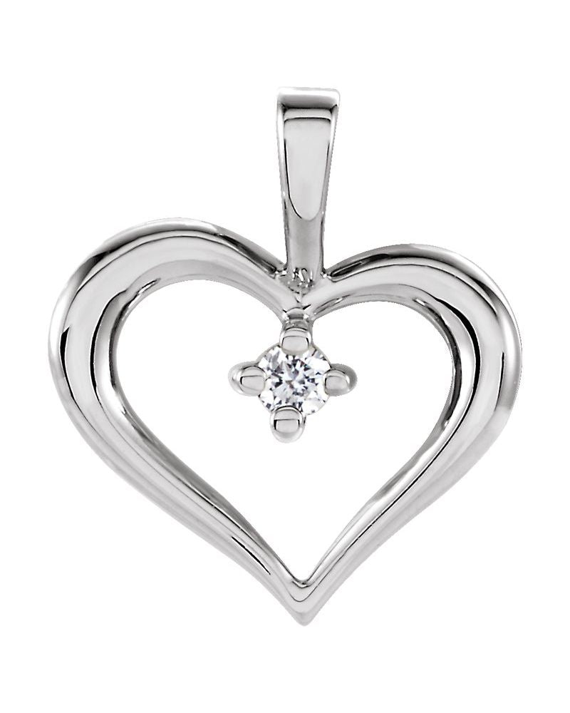 Pingente Coração em Ouro 14k com Diamantes Naturais – Modelo 9