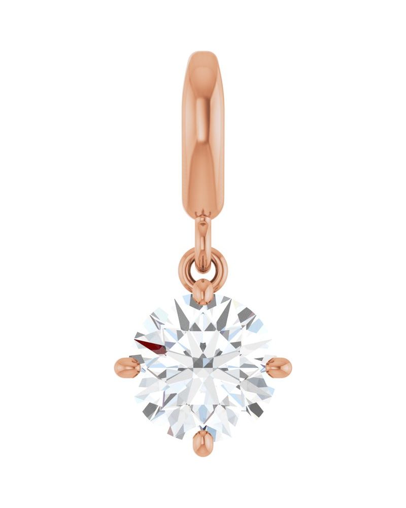 Pingente Solitário em Ouro 14k com Diamantes de Laboratório – Modelo 5